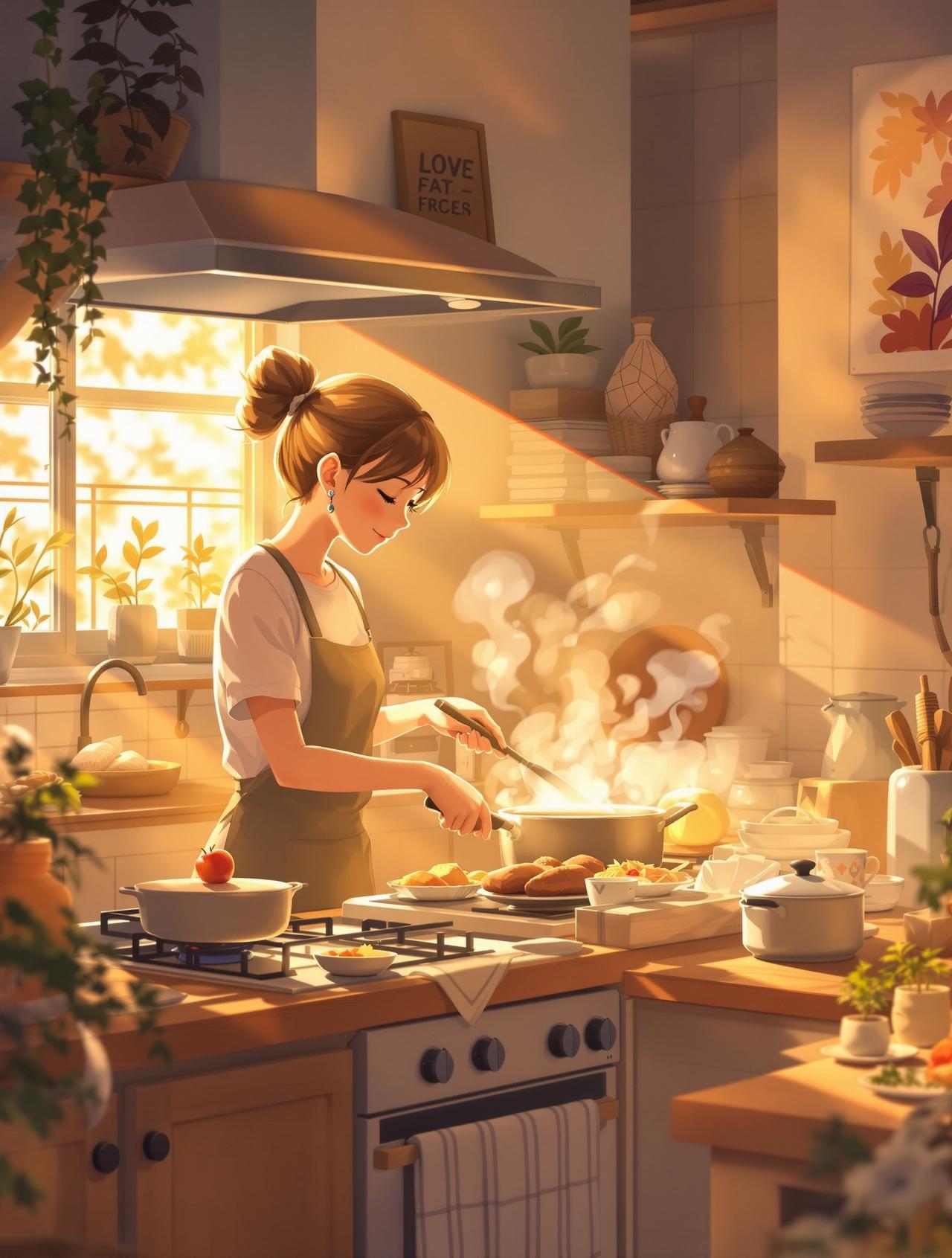 98短剧作品 - 妈妈的厨房，温情家庭题材动漫短剧
